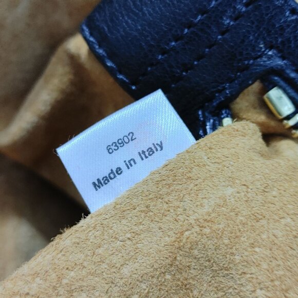 MCM Hobo Handbag Aren Extra Large Drawstring Black Leather Dual Handle Italy COA - Picture 3 of 16